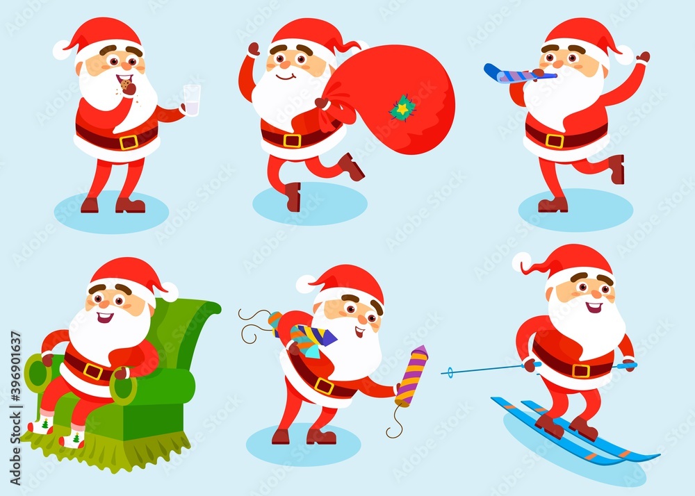 Collection of Christmas Santa Claus characters Collection of Christmas Santa Claus characters