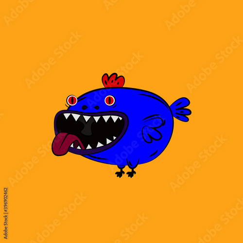 chicken laughing out loud, streetwear or t-shirt design