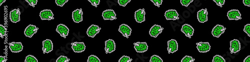 Punk rock hedgehog vector seamless border. Simple alternative banner. Kids emo rocker cute hand drawn cartoon grungy tattoo with attitude motif. 