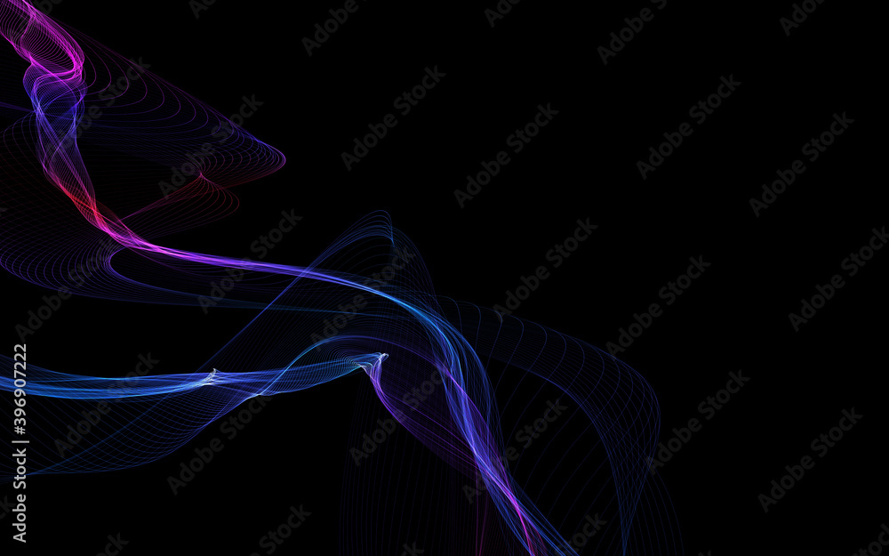 Dark abstract background with a glowing abstract waves Dark abstract background with a glowing abstract waves