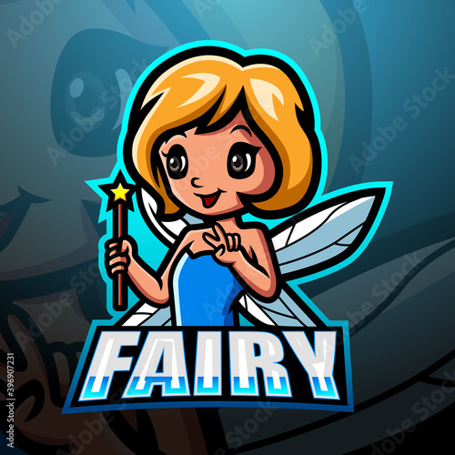 Little fairy mascot esport logo design