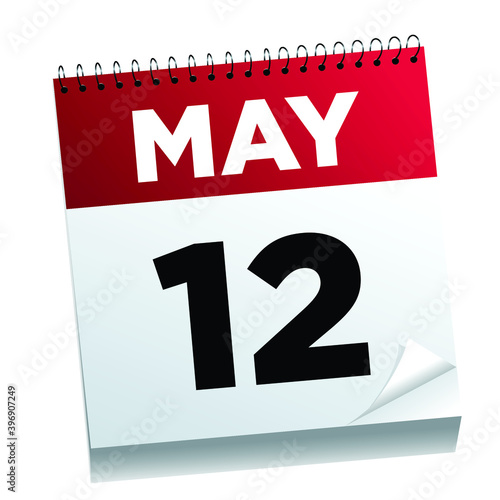 May 12th on a calendar page - illustrated. 
