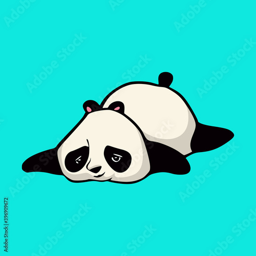 cartoon animal design Panda lazing around cute mascot logo