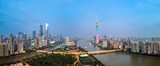 Aerial photography China Guangzhou modern city architecture landscape skyline