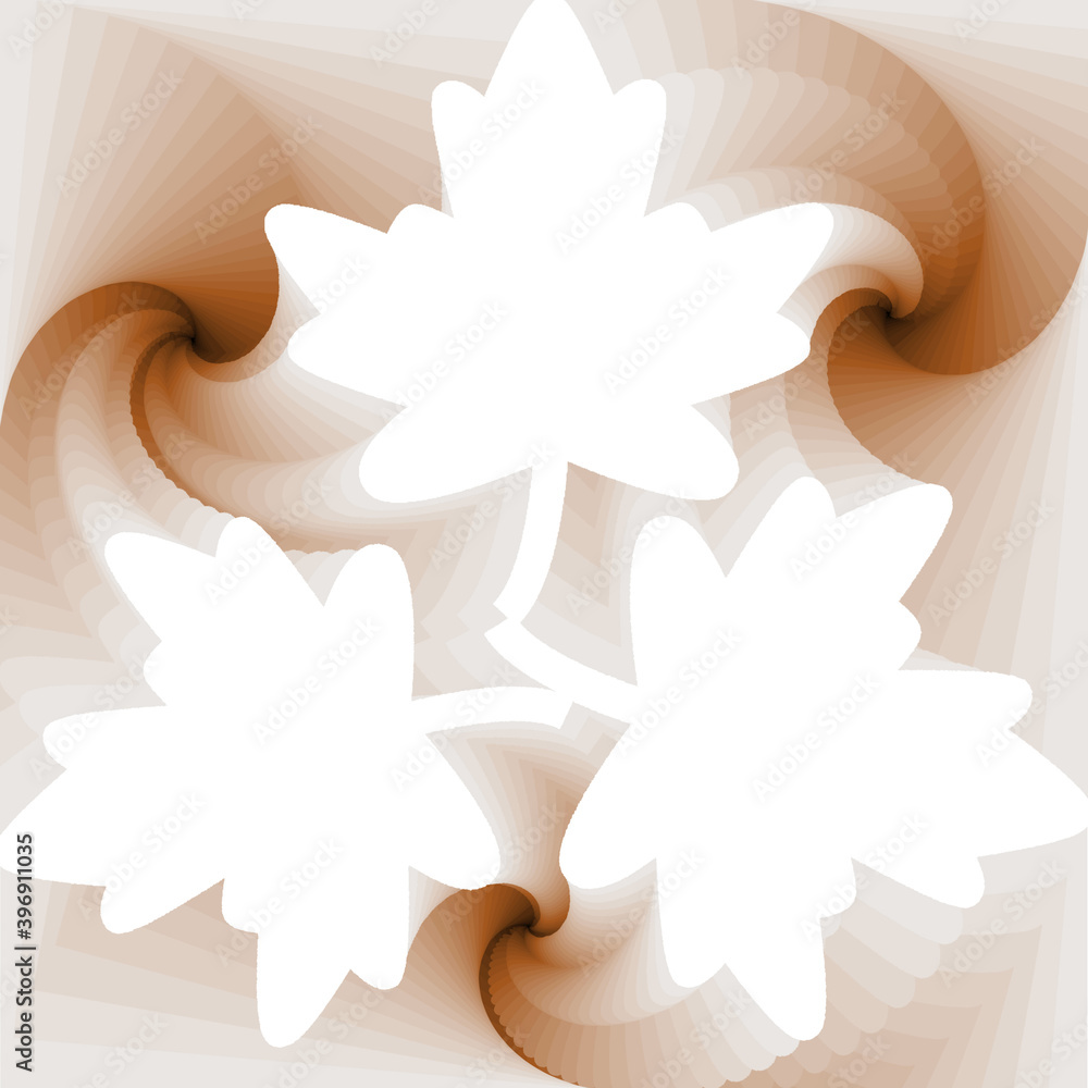 design for decoration with abstract pieces forming white leaves design for decoration with abstract pieces forming white leaves