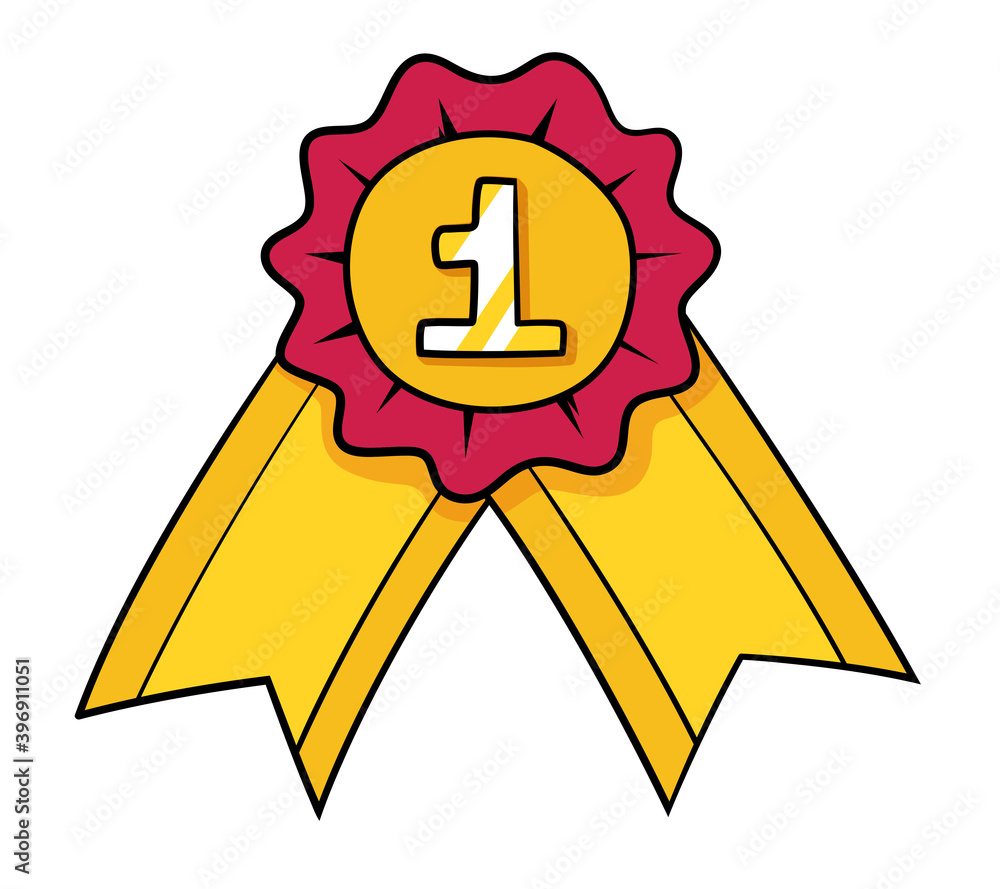 Number One Ribbon Award. First Place Number One Ribbon Award. First Place