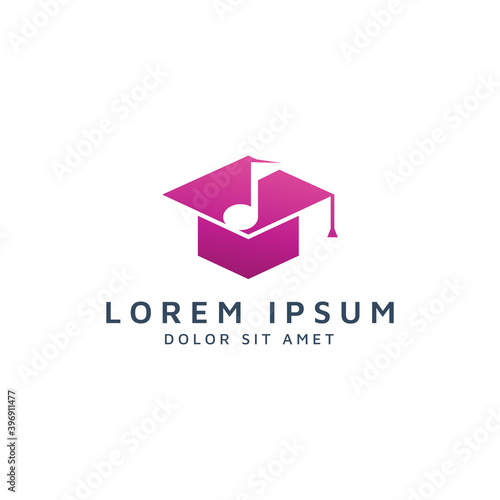 education and music negative space logo design