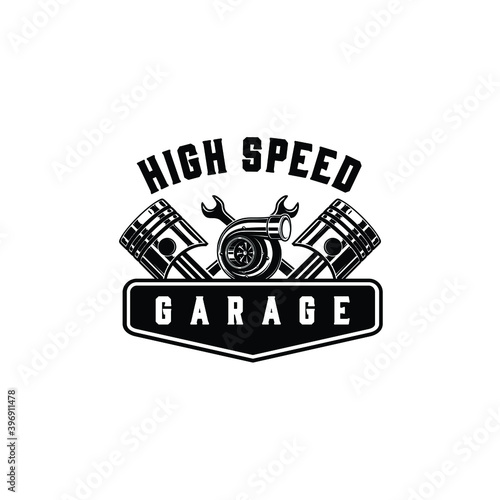 High speed garage illustration vector