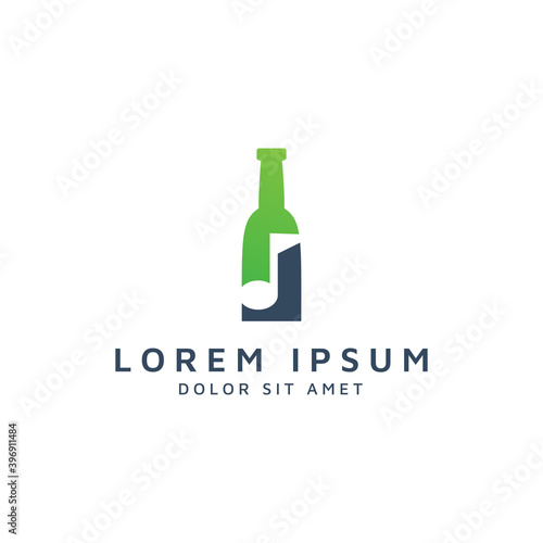 bar and music negative space logo design