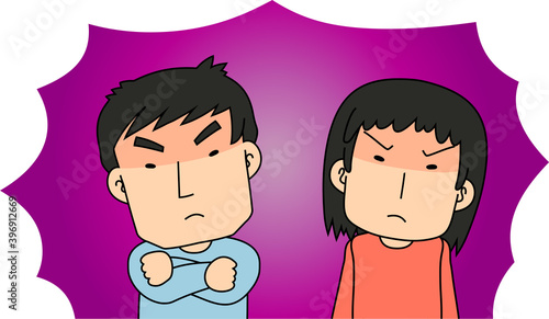 angry couple making a fierce complaint
