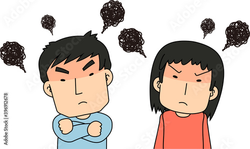 angry couple making a fierce complaint