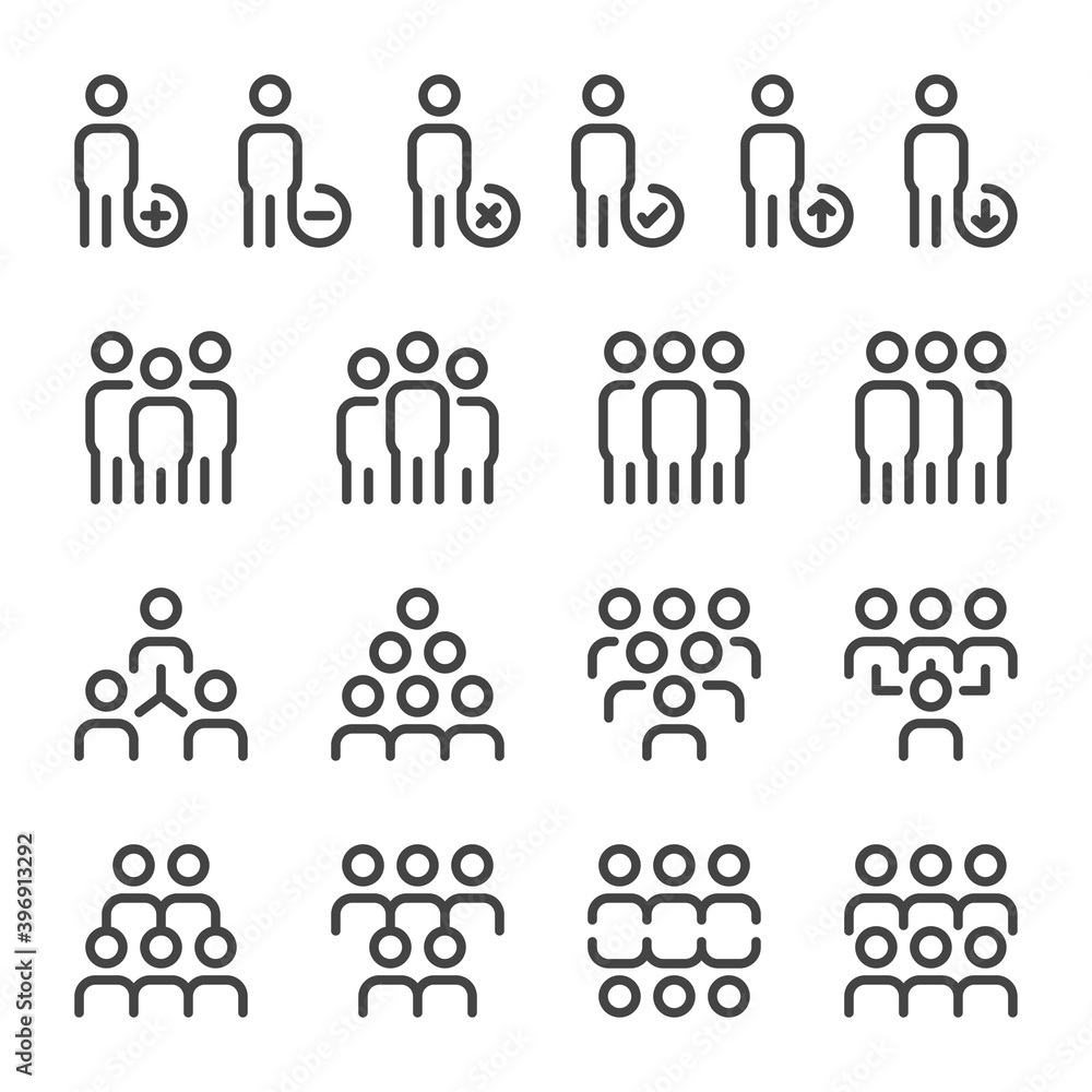 people,population thin line icon set,vector and illustration people,population thin line icon set,vector and illustration