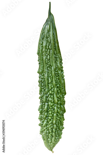 Bitter melon, Balsam pear, Bitter cucumber, Bitter gourd (Momordica charantia L.) isolated on white background