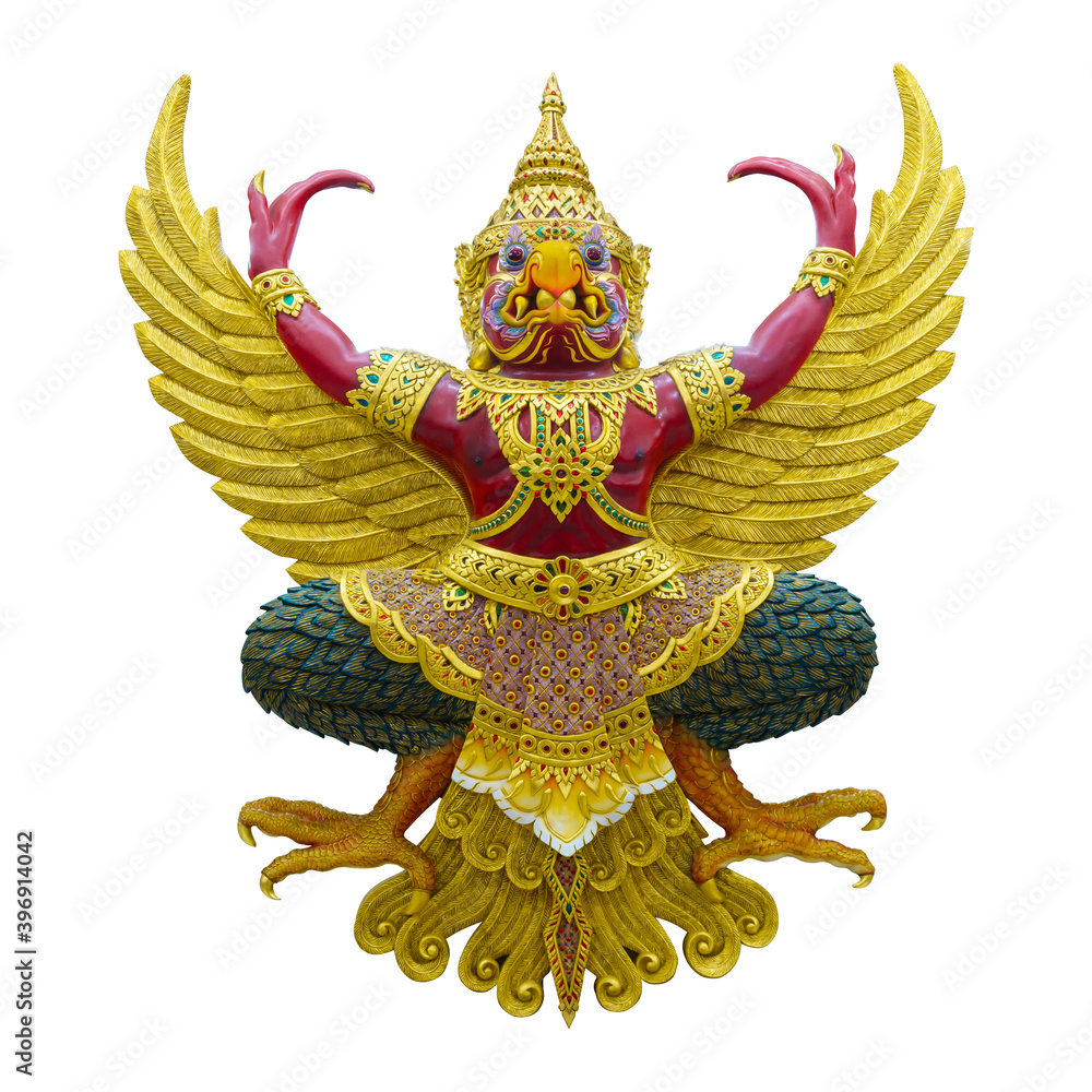 Garuda statue isolated on white background Garuda statue isolated on white background