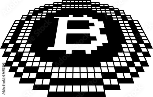 Monochrome Bitcoin medals placed on a single plane