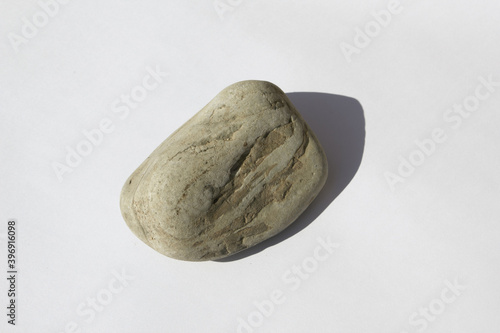 Natural pebbles on white background