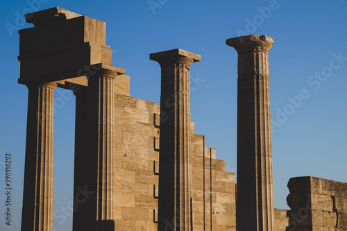 Temple of Athena on the Lindos Acropolis, Rhodes, Greece