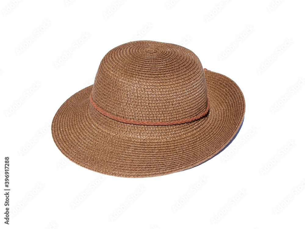 Beautiful summer hat isolated on white background Beautiful summer hat isolated on white background