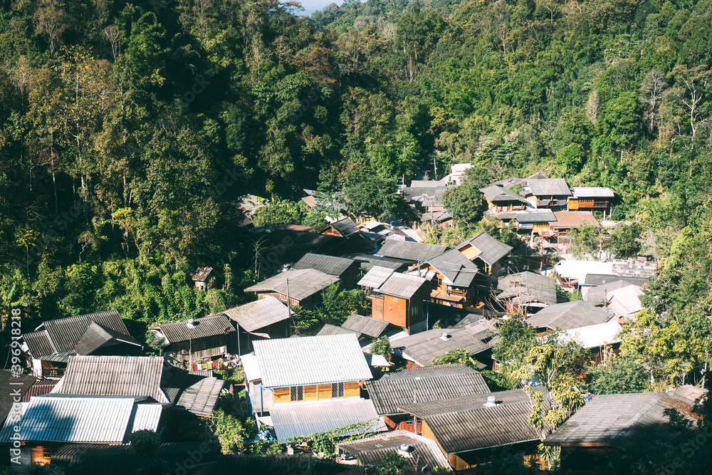 Mae Kam Pong village in the valley famous travel destination on winter season Chiang Mai, Thailand Mae Kam Pong village in the valley famous travel destination on winter season Chiang Mai, Thailand