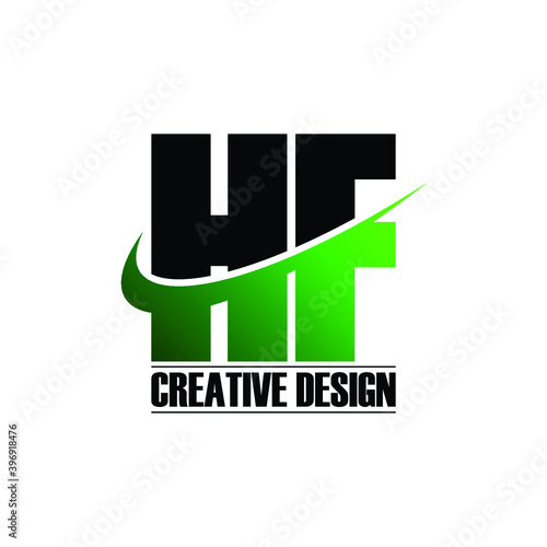 Letter HF simple logo design vector