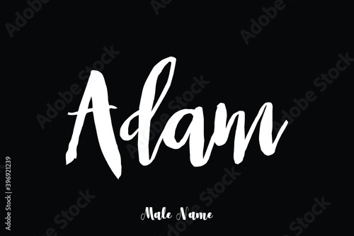 Adam-Male Name Bold Typography Text on Black Background