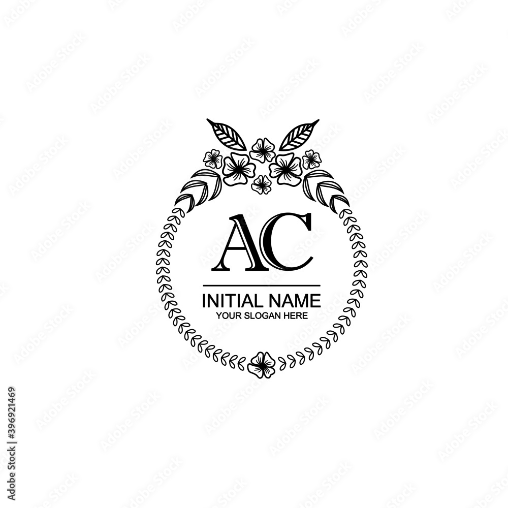 AC Initial handwriting logo template vector AC Initial handwriting logo template vector