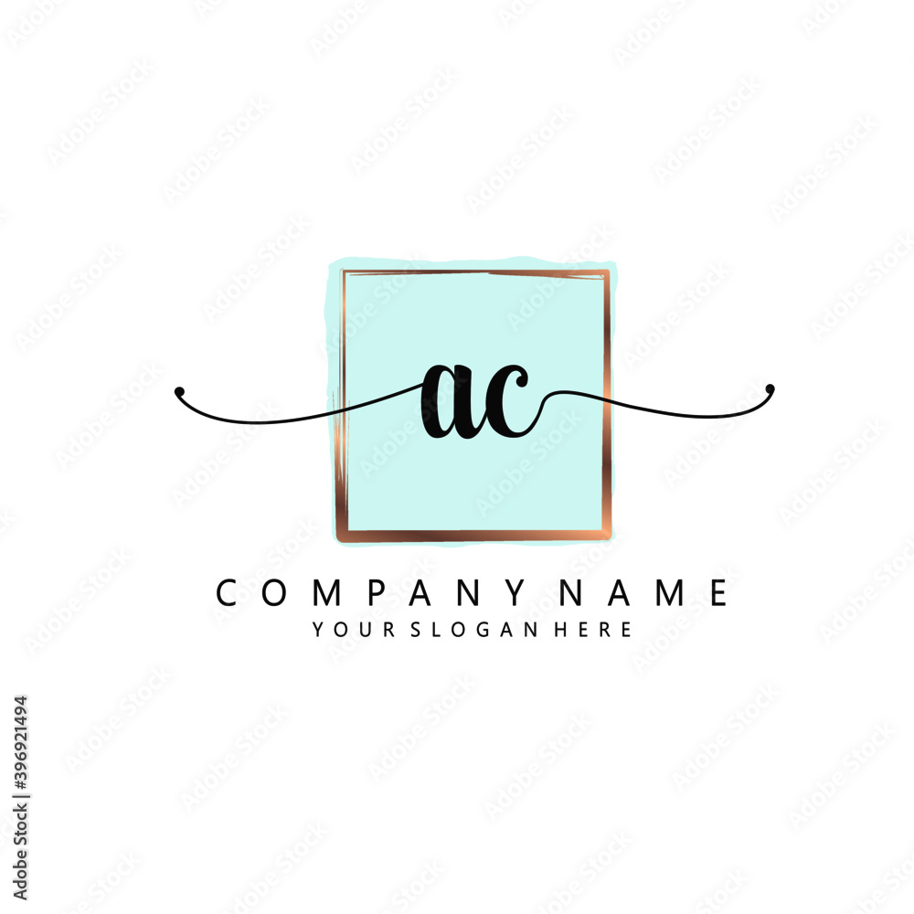 AC Initial handwriting logo template vector AC Initial handwriting logo template vector