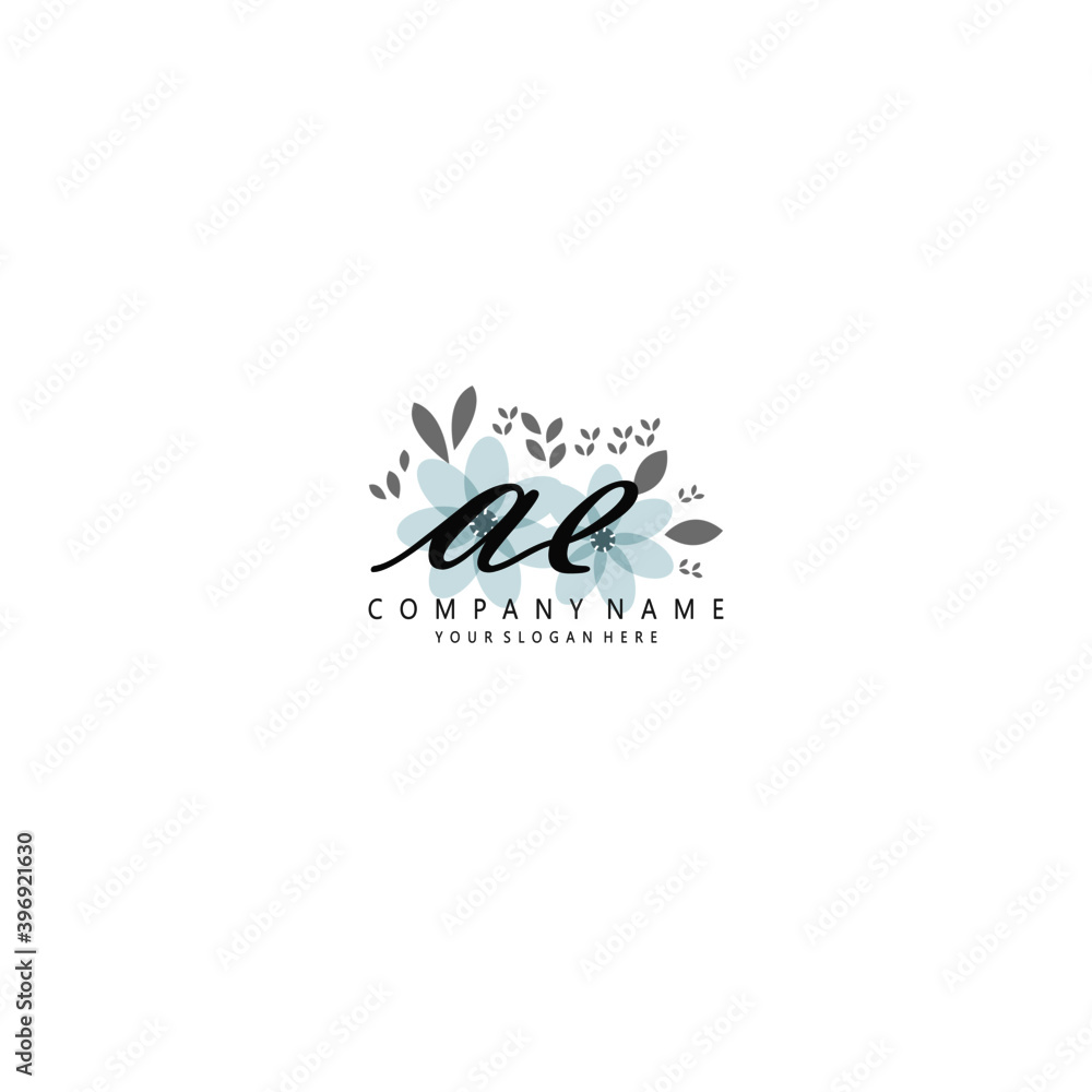 AE Initial handwriting logo template vector AE Initial handwriting logo template vector