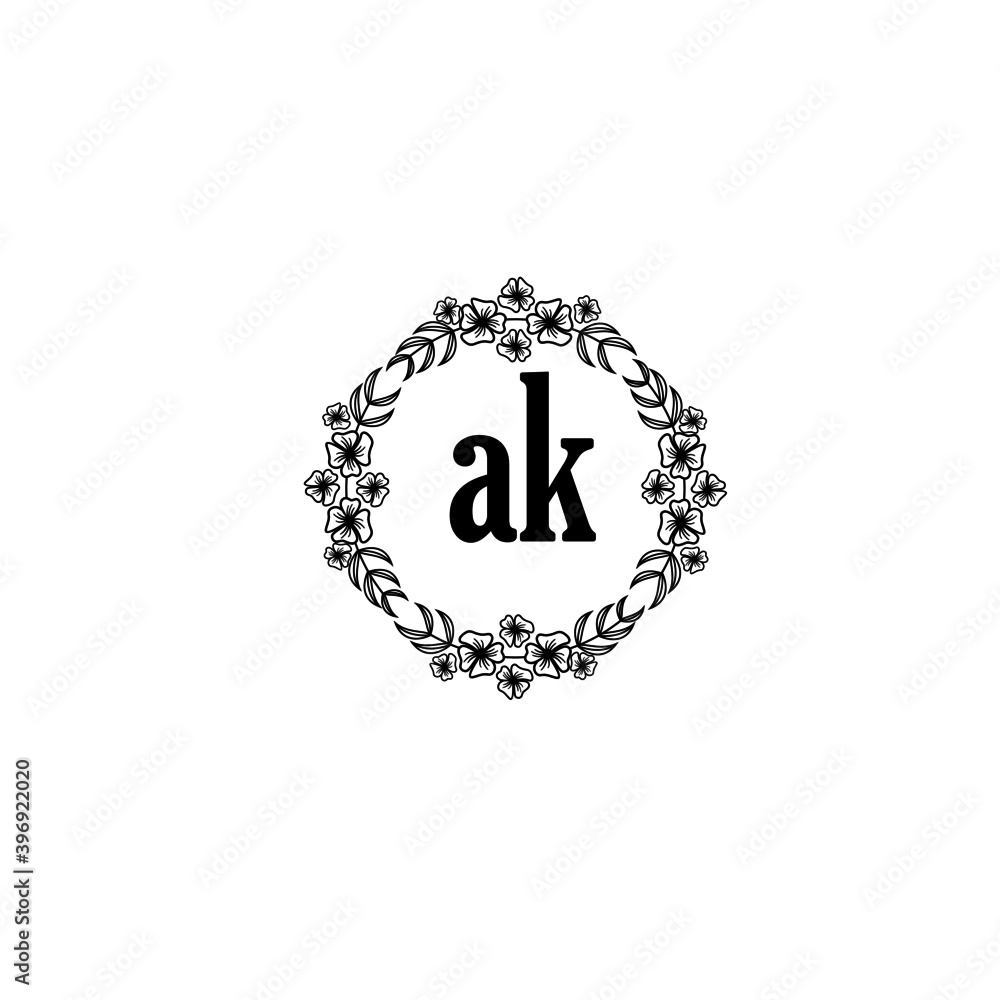 AK Initial handwriting logo template vector AK Initial handwriting logo template vector