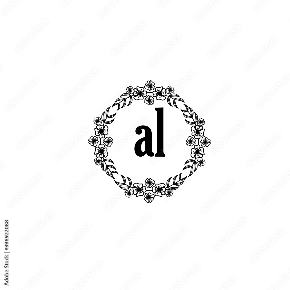 AL Initial handwriting logo template vector AL Initial handwriting logo template vector