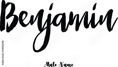 Benjamin-Male Name Bold Calligraphy Text on White Background