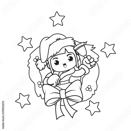 coloring book with cute girl christmas caracther collection (26) photo