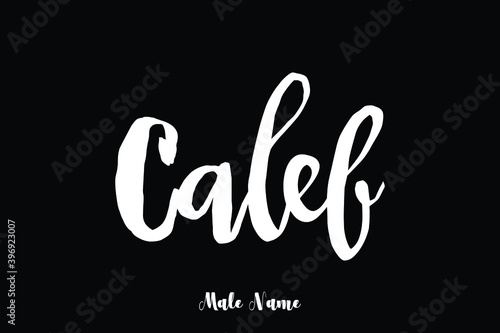 Caleb-Male Name Bold Typography Text on Black Background photo