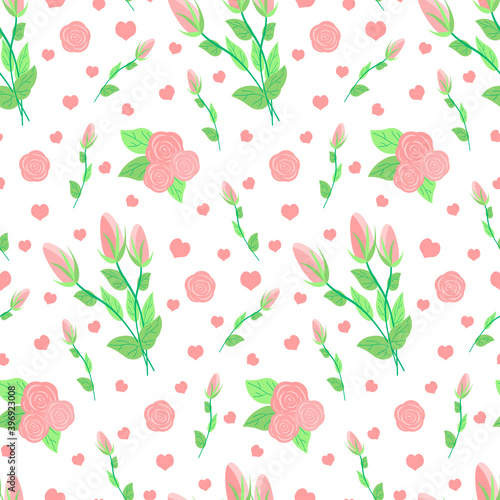 Wallpaper Mural Pattern with flowers. Roses bouquets. Vector illustration. For scrapbooking and decoration, fabric and packaging. Torontodigital.ca