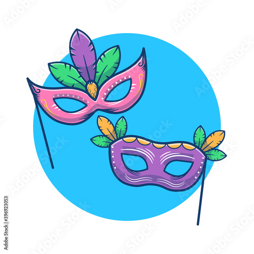 Mask with feathers for carnival
