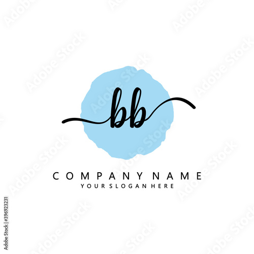 BB Initial handwriting logo template vector
