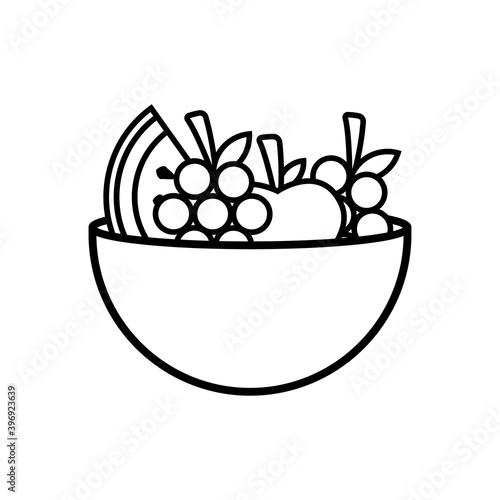 fruit bowl line icon. simple design editable. design vector illustration