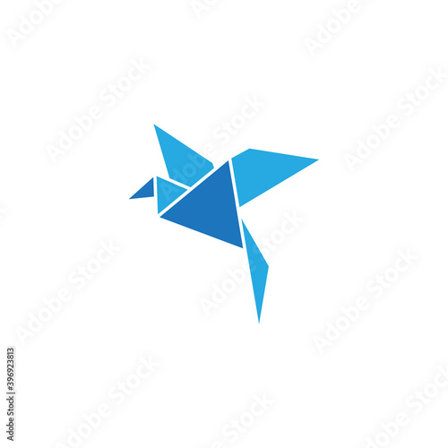 Origami bird icon design template vector isolated