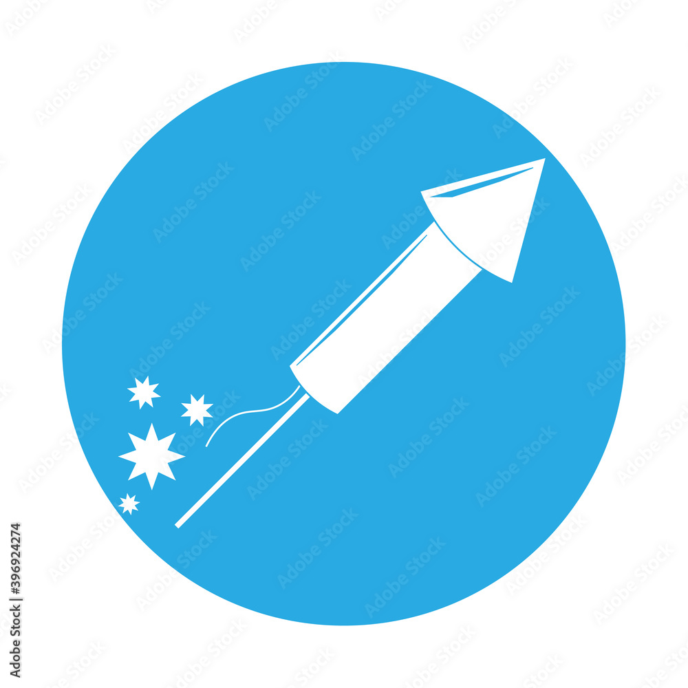 Simple illustration of firework rocket or petard for Christmas holiday Simple illustration of firework rocket or petard for Christmas holiday