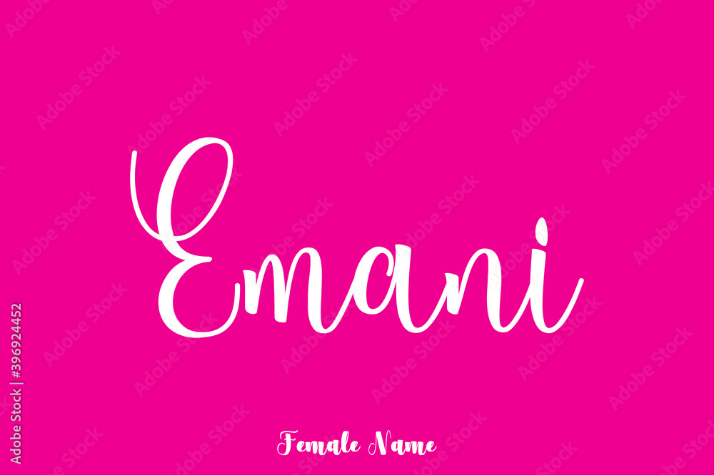 Emani-Female Name Cursive Handwritten Text On Pink Background