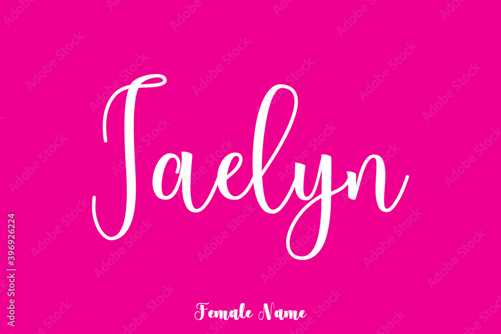  Jaelyn-Female Name Cursive Calligraphy White Color Text On Pink Background