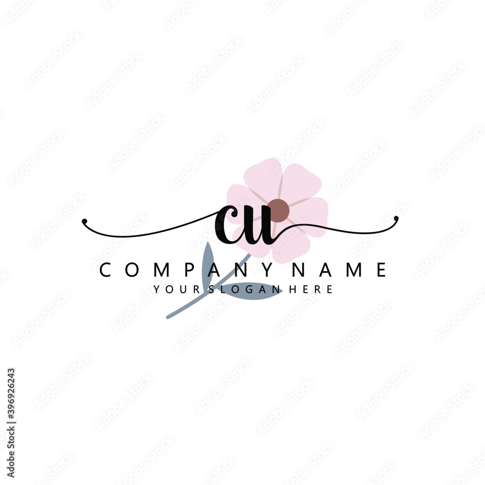 CU Initial handwriting logo template vector
CU Initial handwriting logo template vector