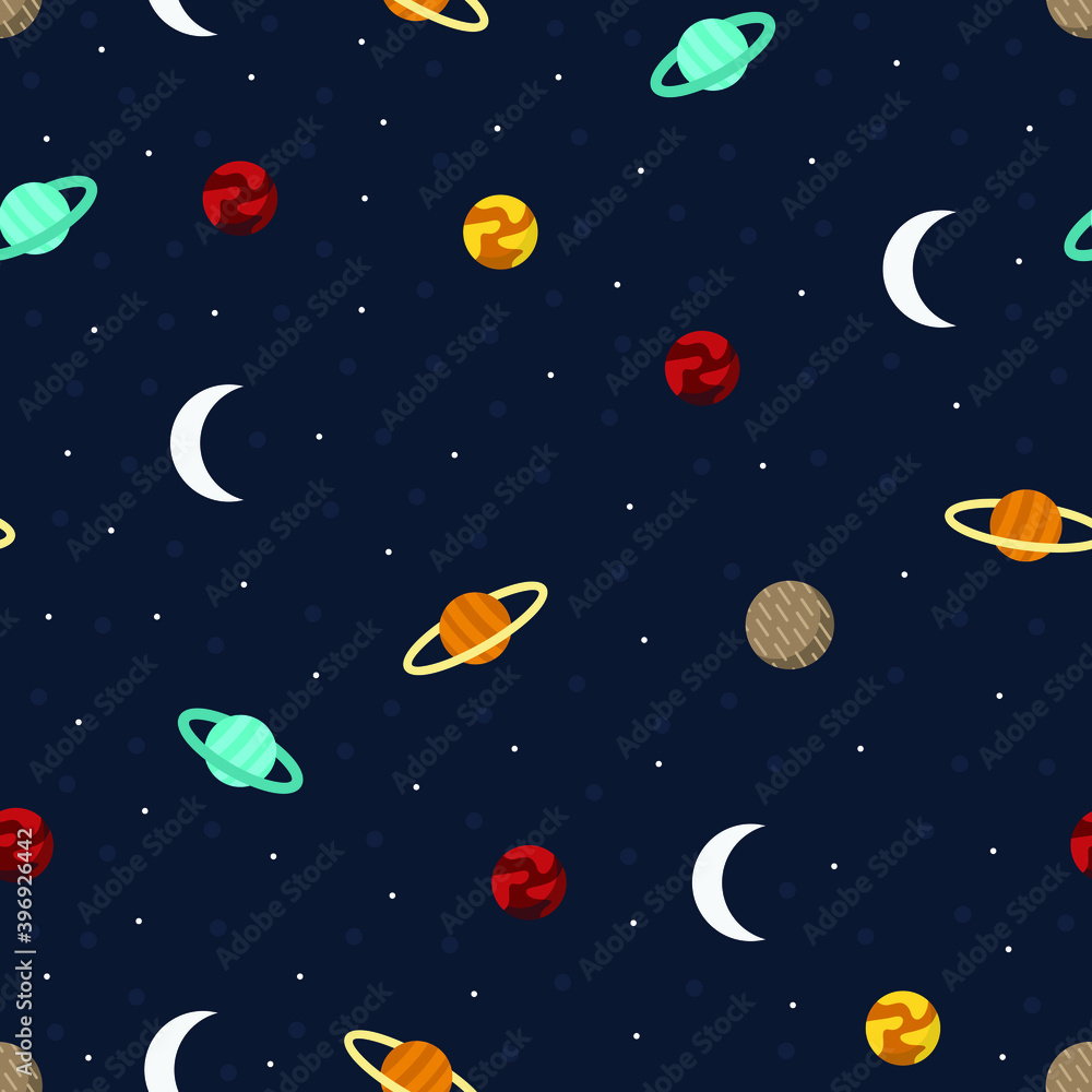 astronaut science, space, cosmonaut, astronomy, planet, galaxy themes background., seamless pattern.
