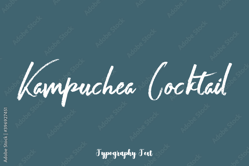 Kampuchea Cocktail Cursive Calligraphy Text On Gray Background Kampuchea Cocktail Cursive Calligraphy Text On Gray Background