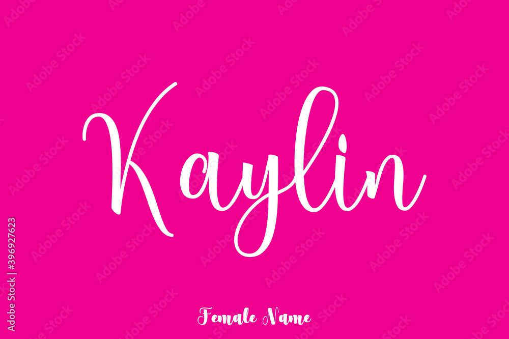 Kaylin -Female Name Handwritten Text On Pink Background