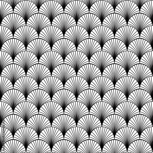 Seamless pattern with hypnotic trance texture. Abstract black and white striped background. Op art monochrome abstraction. Psychedelic trippy art.