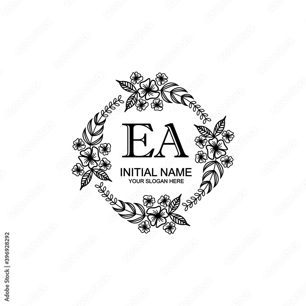 EA Initial handwriting logo template vector
