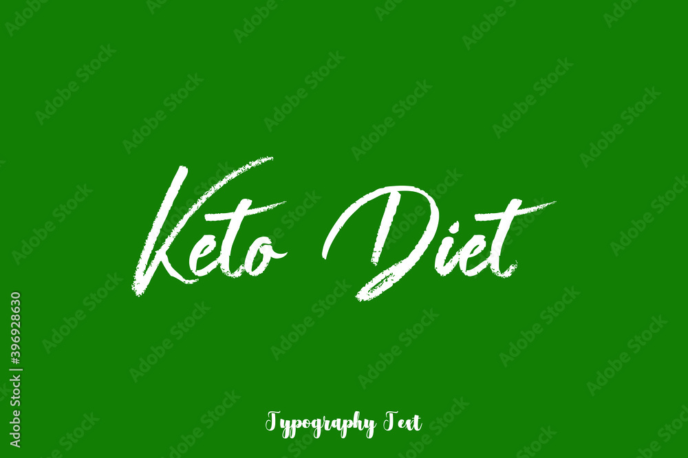 Keto Diet Handwritten Typography Phrase on Green Background Keto Diet Handwritten Typography Phrase on Green Background
