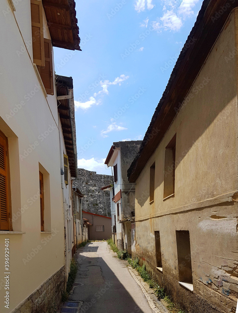 ioannina city greece narrow streets and buildings  in the castle , greece