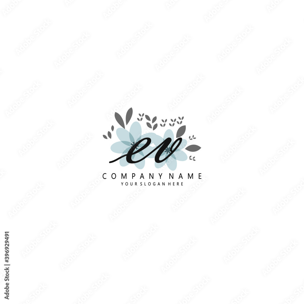 Fototapeta premium EV Initial handwriting logo template vector